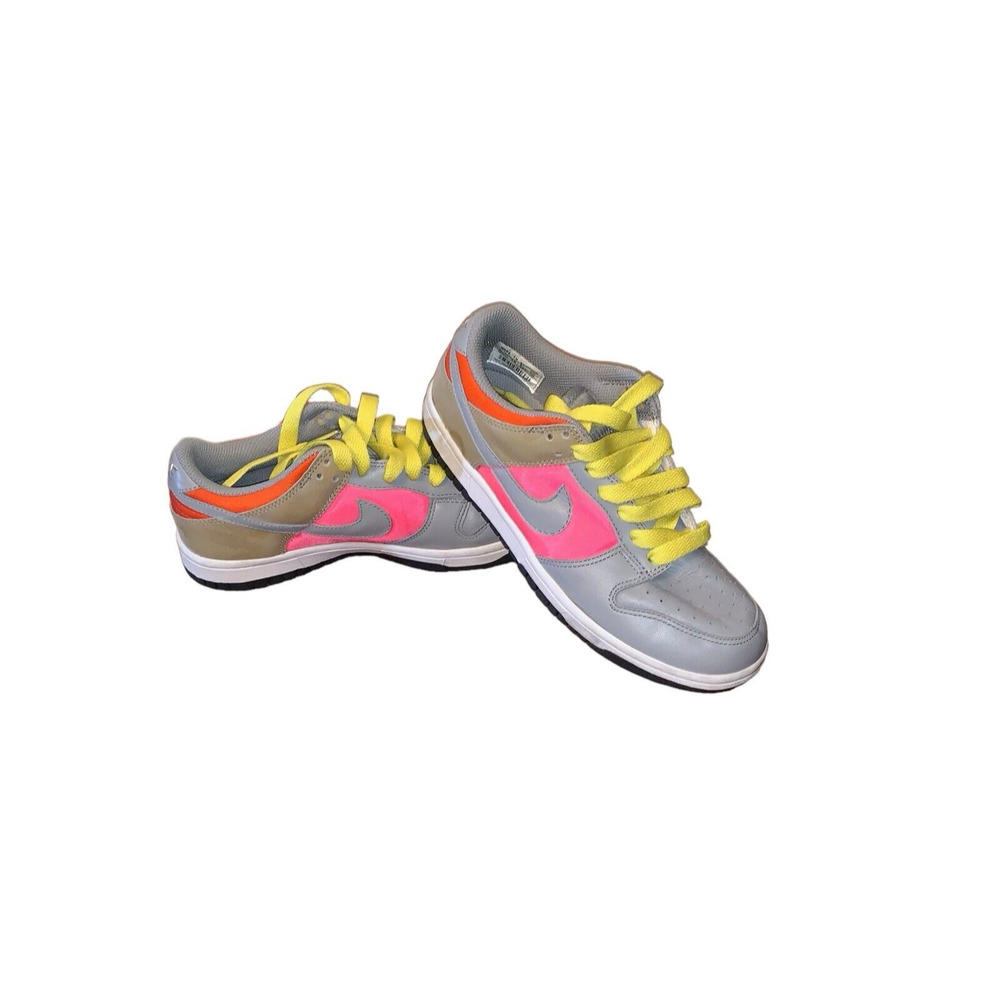 Nike Air Dunk Low Gray Laser*RARE YELLOW LACE*Pink Womens 6~2007 - Picture 4 of 15
